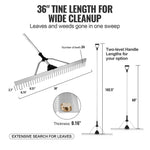 VEVOR Ainavas smalcinātājs, 915 mm alumīnija galva, 2600 mm regulējams rokturis, virve un peldošais elements