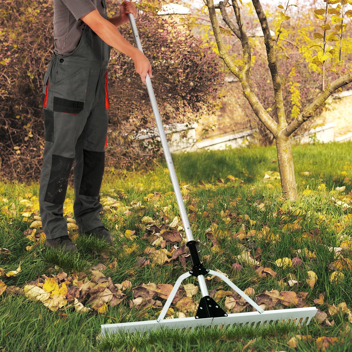 VEVOR Ainavas smalcinātājs, 915 mm alumīnija galva, 2600 mm regulējams rokturis, virve un peldošais elements