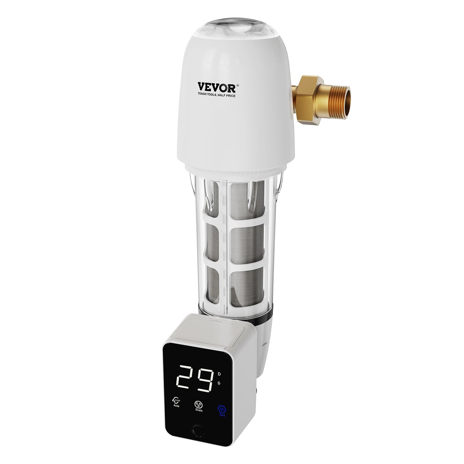 VEVOR 40 µm spin-down nogulšņu filtrs, 25,4 mm G-M + 31,75 mm G-M, 8 m³/h, urbumu un mājas ūdens filtrācijai