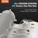 VEVOR 40 µm spin-down nogulšņu filtrs, 25,4 mm G-M + 31,75 mm G-M, 8 m³/h, urbumu un mājas ūdens filtrācijai
