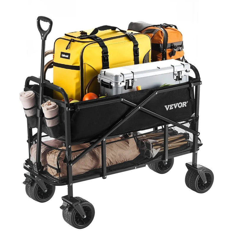 VEVOR Salokāms divstāvu ratiņkomplekts, 300 l, 204 kg kravnesība