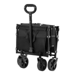 VEVOR saliekami transportēšanas ratiņi, 120 l salokāmi ratiņi ar visurgājēja riteņiem un regulējamu rokturi, izturīgi āra ratiņi pludmalei, iepirkumiem un dārzam, 102 kg kravnesība, melni
