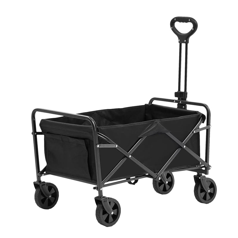 VEVOR saliekami transportēšanas ratiņi, 0,057 m³ pludmales ratiņi ar visurgājēja 12,7 cm riteņiem un dzērienu turētājiem, izturīgi salokāmi ratiņi ar 99,8 kg kravnesību kempingam un iepirkumiem