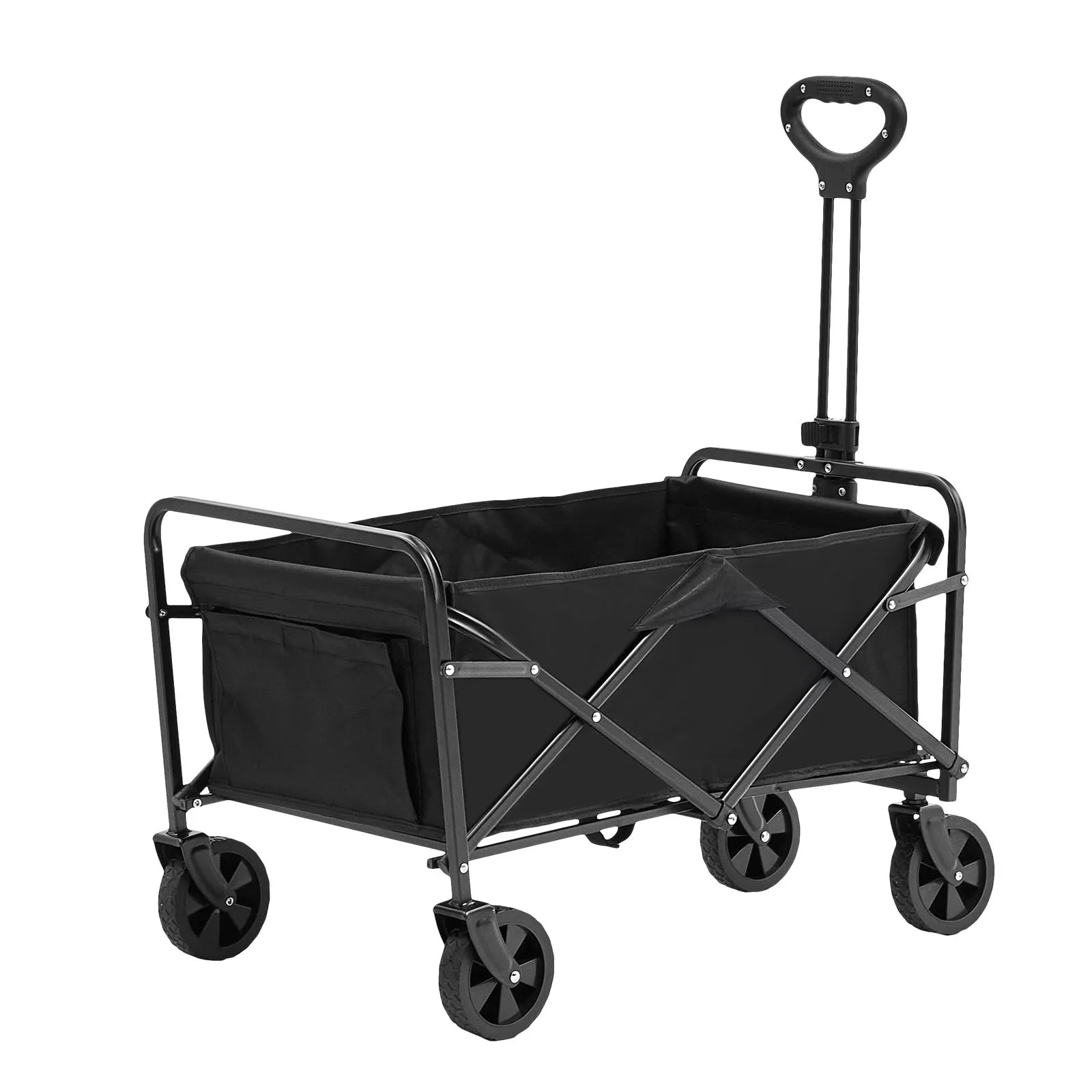 VEVOR saliekami transportēšanas ratiņi, 0,057 m³ pludmales ratiņi ar visurgājēja 12,7 cm riteņiem un dzērienu turētājiem, izturīgi salokāmi ratiņi ar 99,8 kg kravnesību kempingam un iepirkumiem
