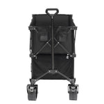 VEVOR saliekams divstāvu transportēšanas ratiņš, 400 l ietilpība, visurgājēja riteņi, salokāms kravas ratiņš ar 159–204 kg kravnesību kempingam, iepirkumiem un dārzam, 132 cm pagarinājums garu priekšmetu pārvadāšanai