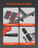 VEVOR Daudzfunkcionāls svaru sols pilna ķermeņa treniņiem, romiešu krēsls hiperekstensijai, regulējams trenažieris ar līdz 300 kg slodzi, muguras, roku, korsetes un vēdera preses vingrinājumiem mājas sporta zālei