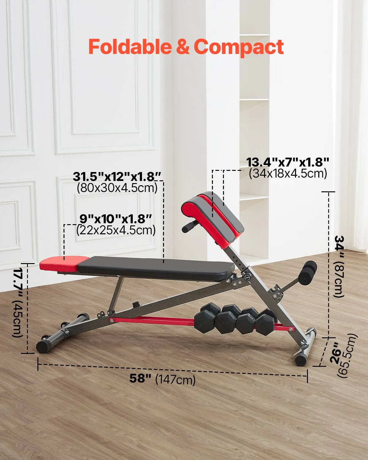 VEVOR Daudzfunkcionāls svaru sols pilna ķermeņa treniņiem, romiešu krēsls hiperekstensijai, regulējams trenažieris ar līdz 300 kg slodzi, muguras, roku, korsetes un vēdera preses vingrinājumiem mājas sporta zālei