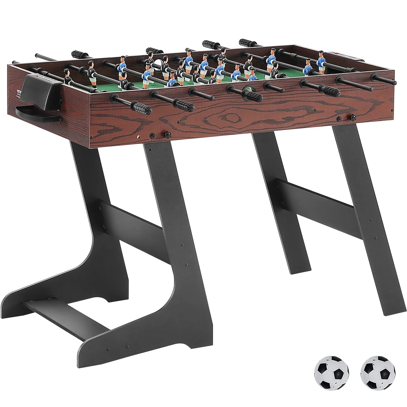 VEVOR salokāms galda futbola galds 107 cm, pilna izmēra iekštelpu modelis mājai, ģimenei un spēļu telpai, komplektā 2 bumbiņas