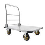 VEVOR platformas ratiņi, kravnesība 907,18 kg, smagas slodzes tērauda plakanie ratiņi ar grozāmiem riteņiem un rokturi, salokāmi, 900 × 600 × 900 mm