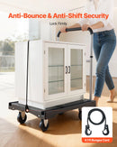 VEVOR salokāmi platformas ratiņi, kravnesība 149,69 kg, platformas ratiņi ar grozāmiem riteņiem, regulējams stumšanas rokturis, ērti uzglabājami, 680 × 495 × 115 mm