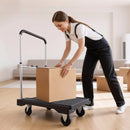 VEVOR salokāmi platformas ratiņi, kravnesība 149,69 kg, platformas ratiņi ar grozāmiem riteņiem, regulējams stumšanas rokturis, ērti uzglabājami, 680 × 495 × 115 mm