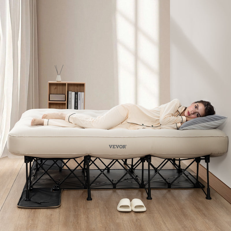 VEVOR piepūšamais matracis ar rāmi un sūkni, 2 personām, kempinga gulta, līdz 272 kg noslodzei