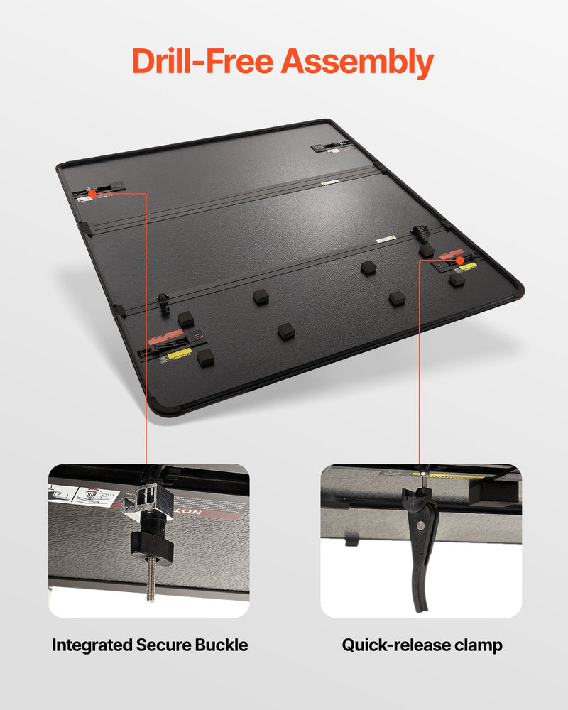 VEVOR kolmeosaline kaubakasti kate Chevy Silverado / GMC Sierra 1500 (2019-2024) jaoks