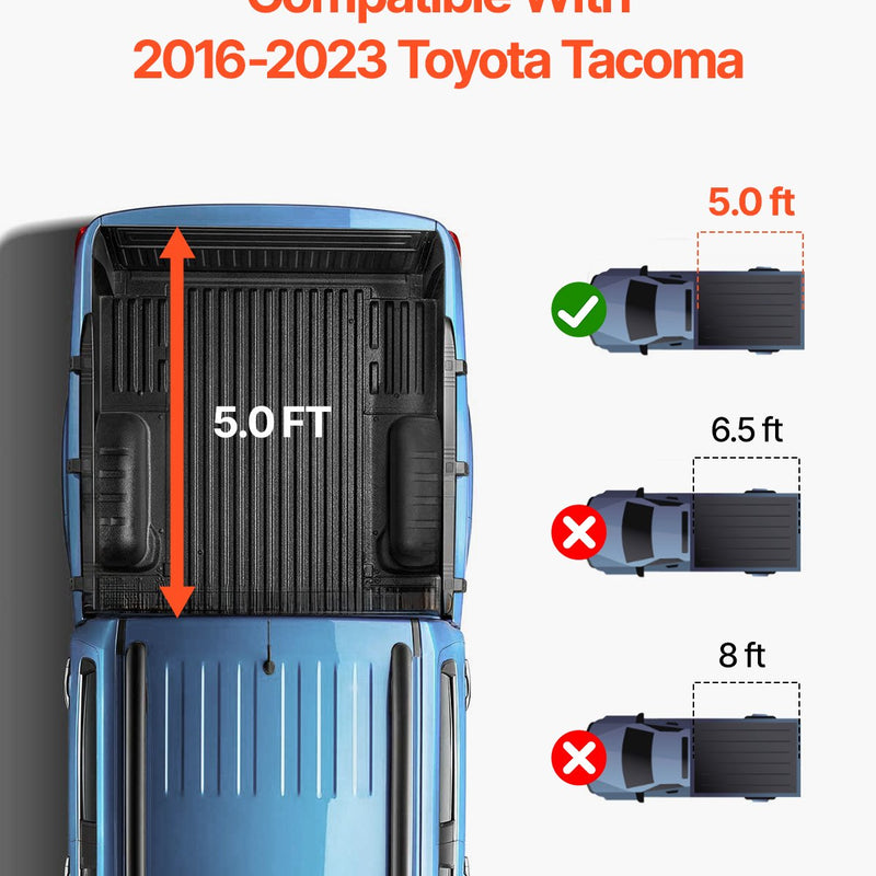 VEVOR Trīsdaļīgs salokāmais kravas kastes  pārsegs Toyota Tacoma (2016–2023)