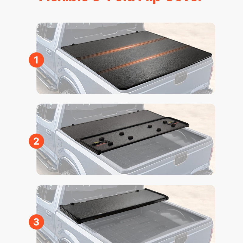 VEVOR Trīsdaļīgs salokāmais kravas kastes  pārsegs Toyota Tacoma (2016–2023)