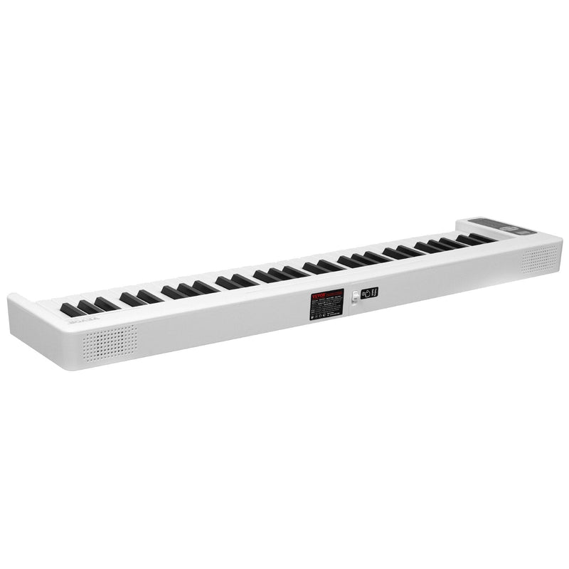 VEVOR 61 taustiņu salokāma pārnēsājamā klaviatūra ar Bluetooth un MIDI savienojumu, balta