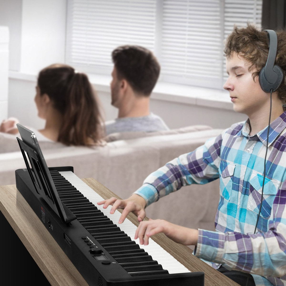 VEVOR 88 taustiņu salokāms digitālais klavieru sintezators ar Bluetooth un MIDI, melns