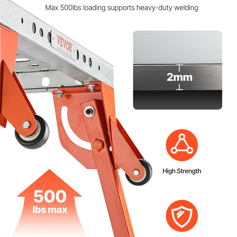 Keevituslaud 111,8 x 53,3 cm, 227 kg Kokkupandav töölaud 4 reguleeritava kõrgusastmega