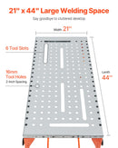 Keevituslaud 111,8 x 53,3 cm, 227 kg Kokkupandav töölaud 4 reguleeritava kõrgusastmega