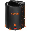 Salokāma lietusūdens tvertne 201 L, PVC, ar krāniem un pārplūdes komplektu, pārnēsājama uzglabāšanai dārzam, melna