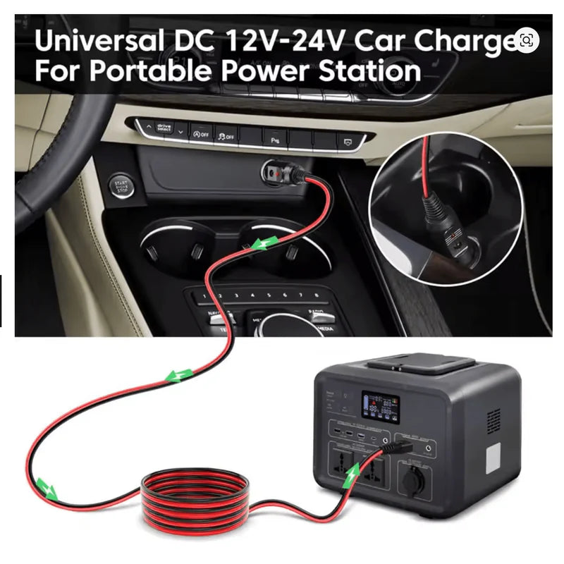 Ligzda_mamma🚗 12V/24V Auto (Cigarešu Ligzda) uz XT60 Kabelis – Power Station Uzlādei
