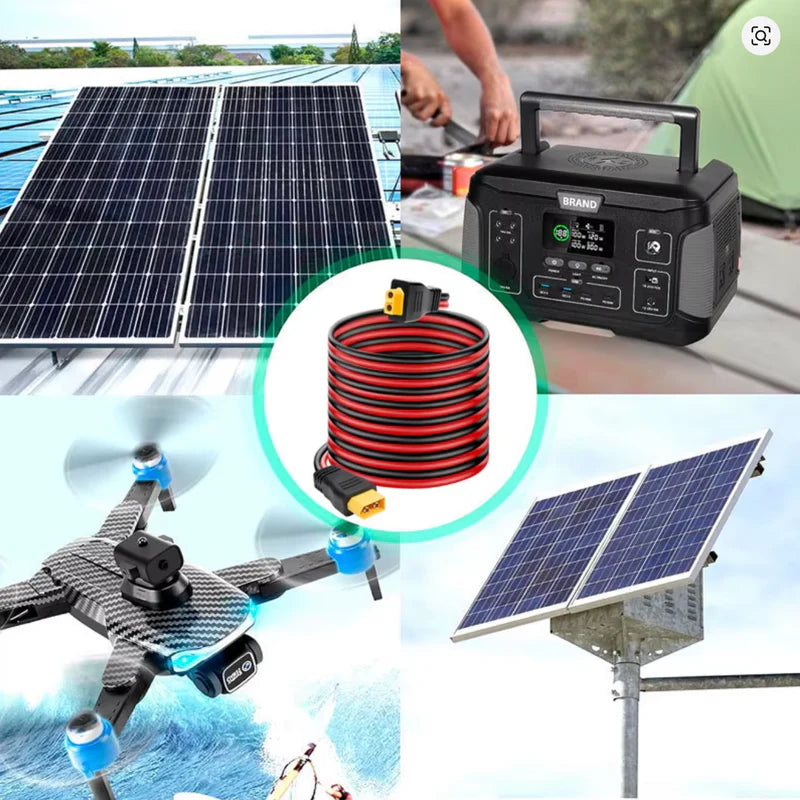 🔌 XT60 Pagarinājuma Kabelis 12AWG (6m) – Power Station un Saules Sistēmām