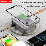 🔋 Magnētiskais Power Bank 20000mAh ar bezvadu uzlādi, statīvu un UK Plug (Fast Charge 20W)Melns