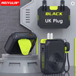 🔋 Magnētiskais Power Bank 20000mAh ar bezvadu uzlādi, statīvu un UK Plug (Fast Charge 20W)Melns