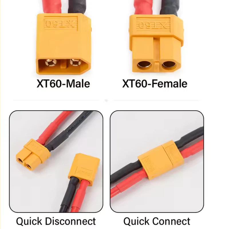 XT60 12 AWG Extension Cable (2 m) – Compact and Powerful