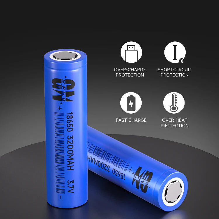 8650 litija jonu akumulators 3200mAh 3.7V 3C/5C uzlādējams elements 65x18mm 46g zema pretestība <40mΩ