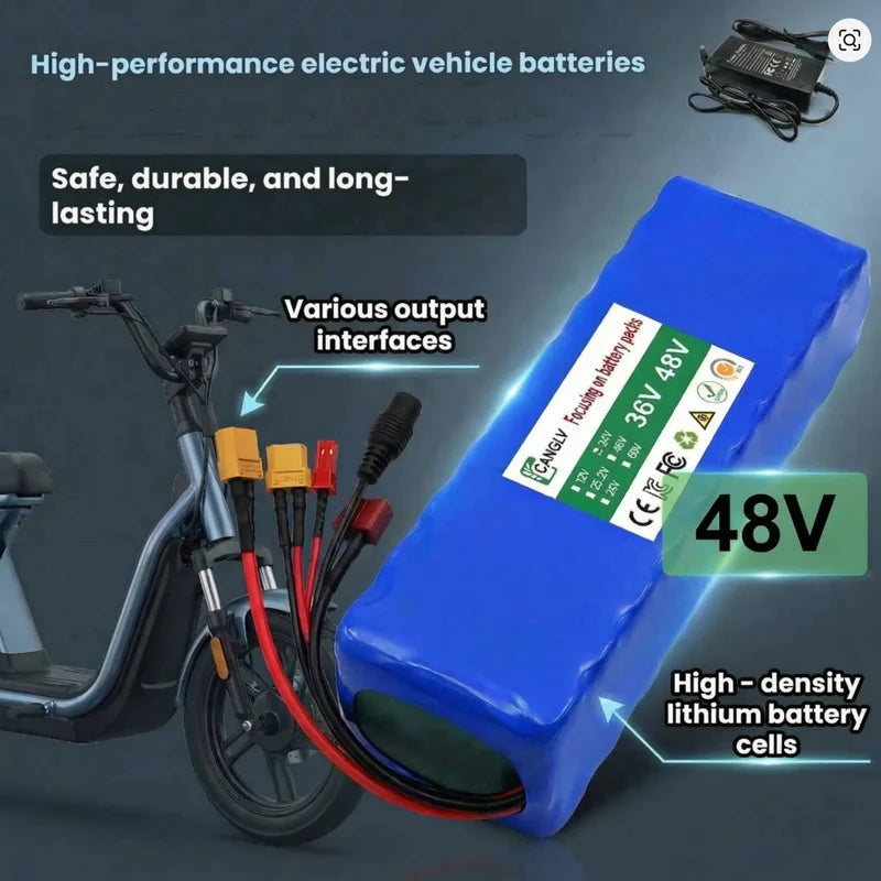 48V 7000mAh Lithium Battery 13S2P (18650) ar BMS un lādētāju e-skrejriteņiem un e-bike