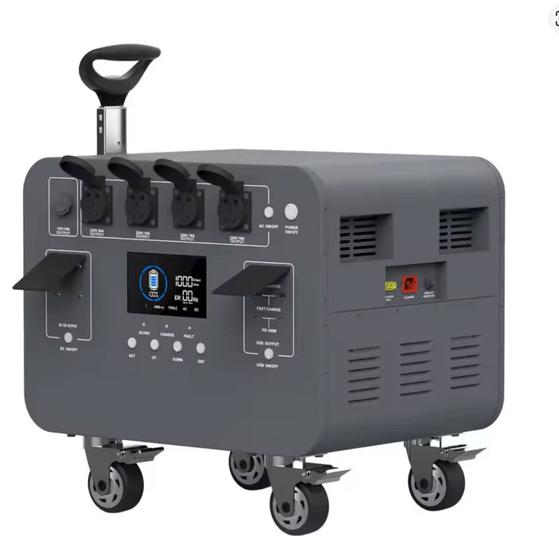Uz pasūtījumu,piegāde 5 nedēļas⚡ 5kWh Portatīvā Enerģijas Stacija 5000W 220V (ESS Sistēma ar Riteņiem)