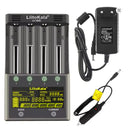 LiitoKala Lii-500S Smart Battery Charger ar LCD 18650 21700 26650 baterijām (ar adapteri)
