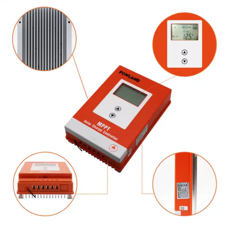 ☀️ POWLAND MPPT Saules Uzlādes Kontrolieris 20A / 30A / 40A 12V/24V LiFePO4 (līdz 100V ieeja)
