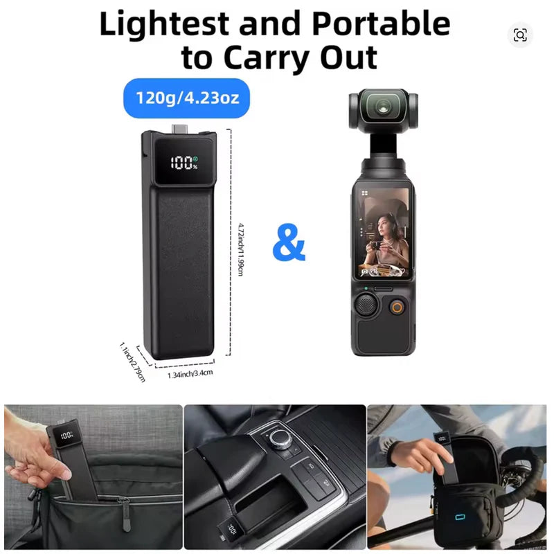 🔋 5000mAh Akumulators DJI Osmo Pocket 3 / 4 – Fast Charging + USB-C