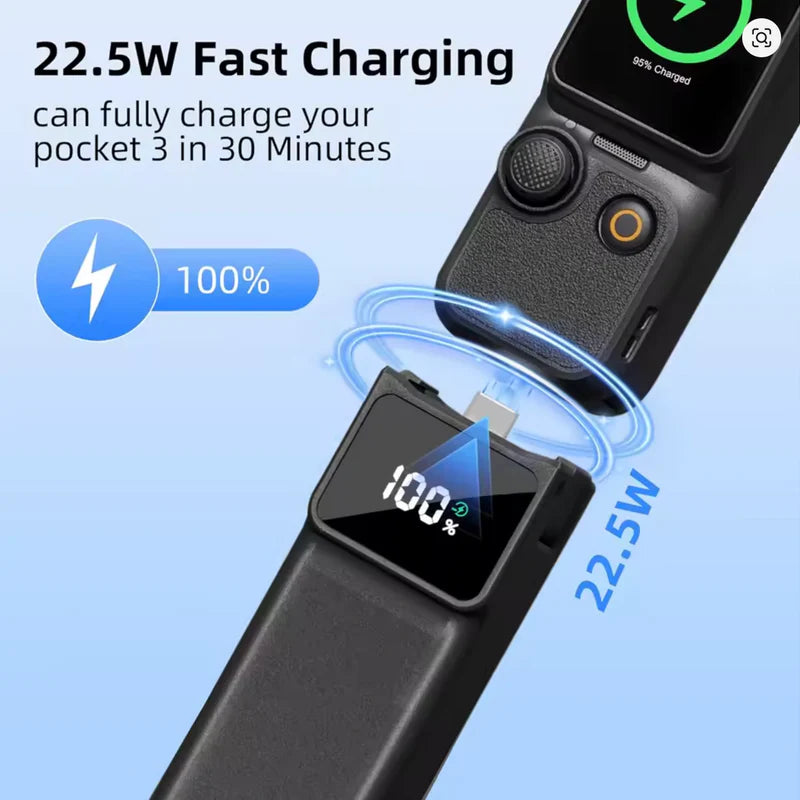 🔋 5000mAh Akumulators DJI Osmo Pocket 3 / 4 – Fast Charging + USB-C