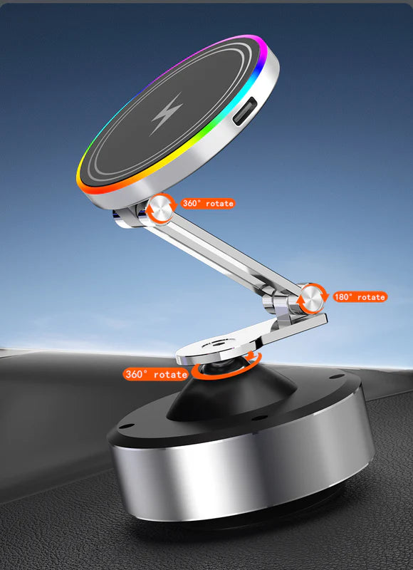 X25QP Bezvadu Lādētājs Auto – Ātra Uzlāde + Automātiska Fiksācija