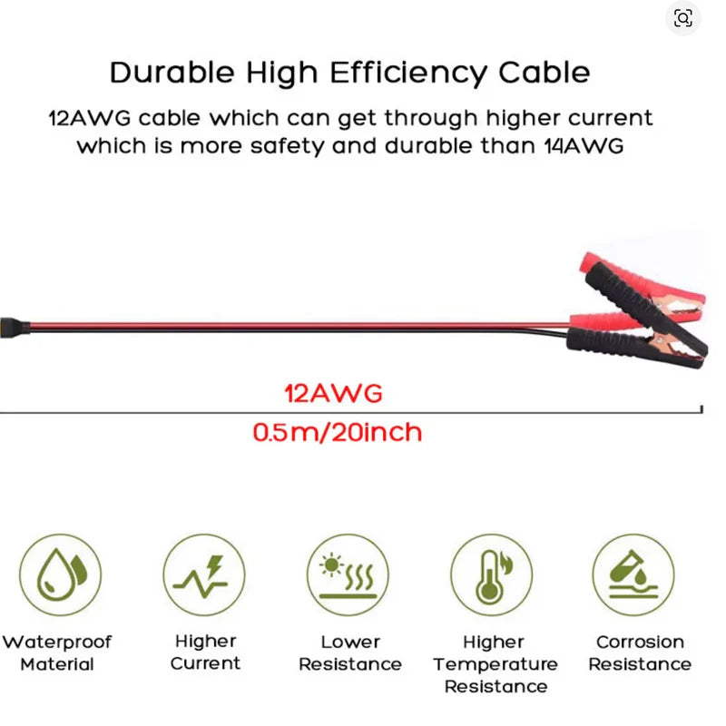 🔌 XT60 uz Krokodila Skavām Kabelis 12AWG (1m) – Akumulatoru Savienošanai