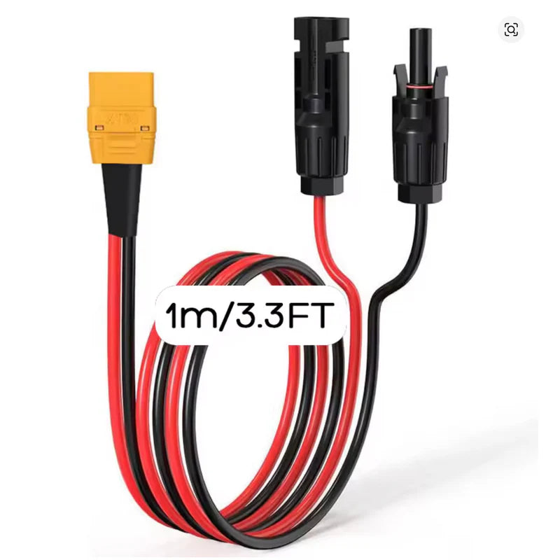 ☀️ XT90 uz MC4 Saules Paneļa Kabelis 12AWG (1–2m) – Power Station Savienošanai
