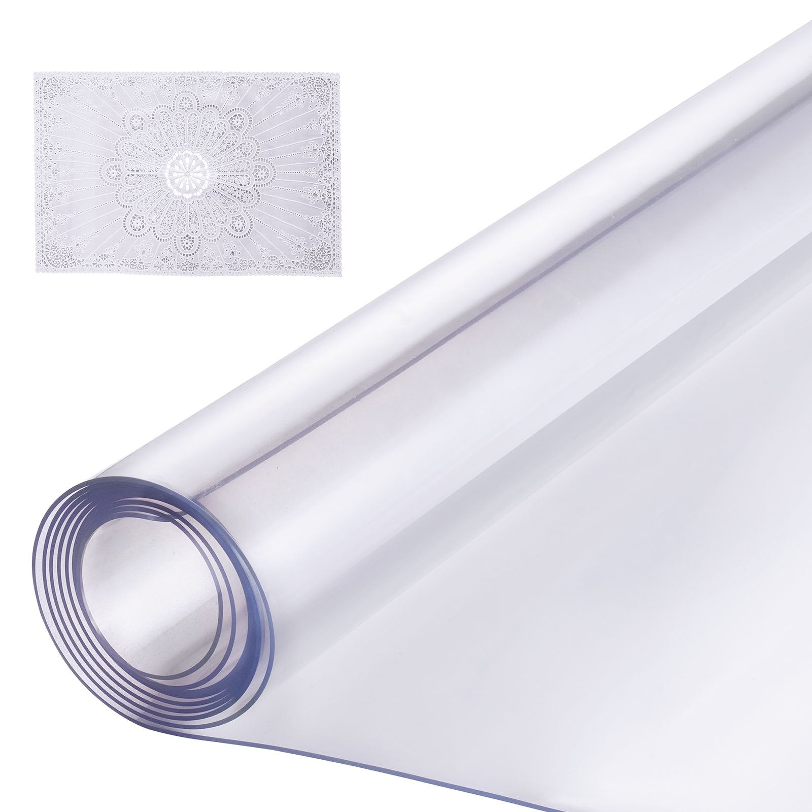 VEVOR PVC galda aizsargs, 61 x 244 cm, caurspīdīga plastmasa, 1,5 mm biezums