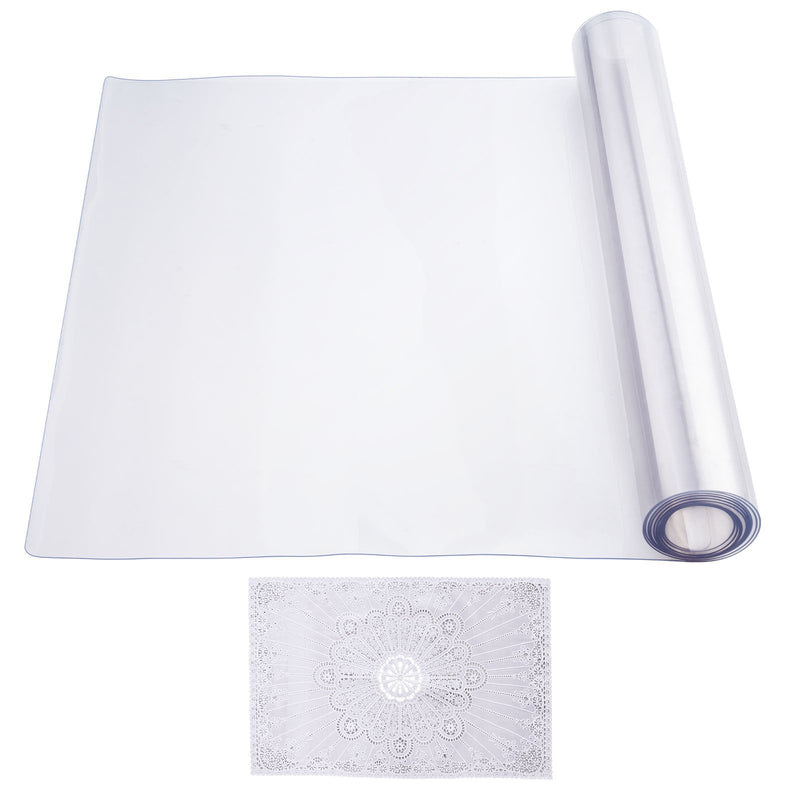 VEVOR PVC galda aizsargs, 61 x 244 cm, caurspīdīga plastmasa, 1,5 mm biezums