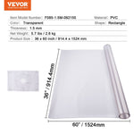 VEVOR PVC galda aizsargpārklājs 914 x 1524 mm, matēts, 1,5 mm biezs