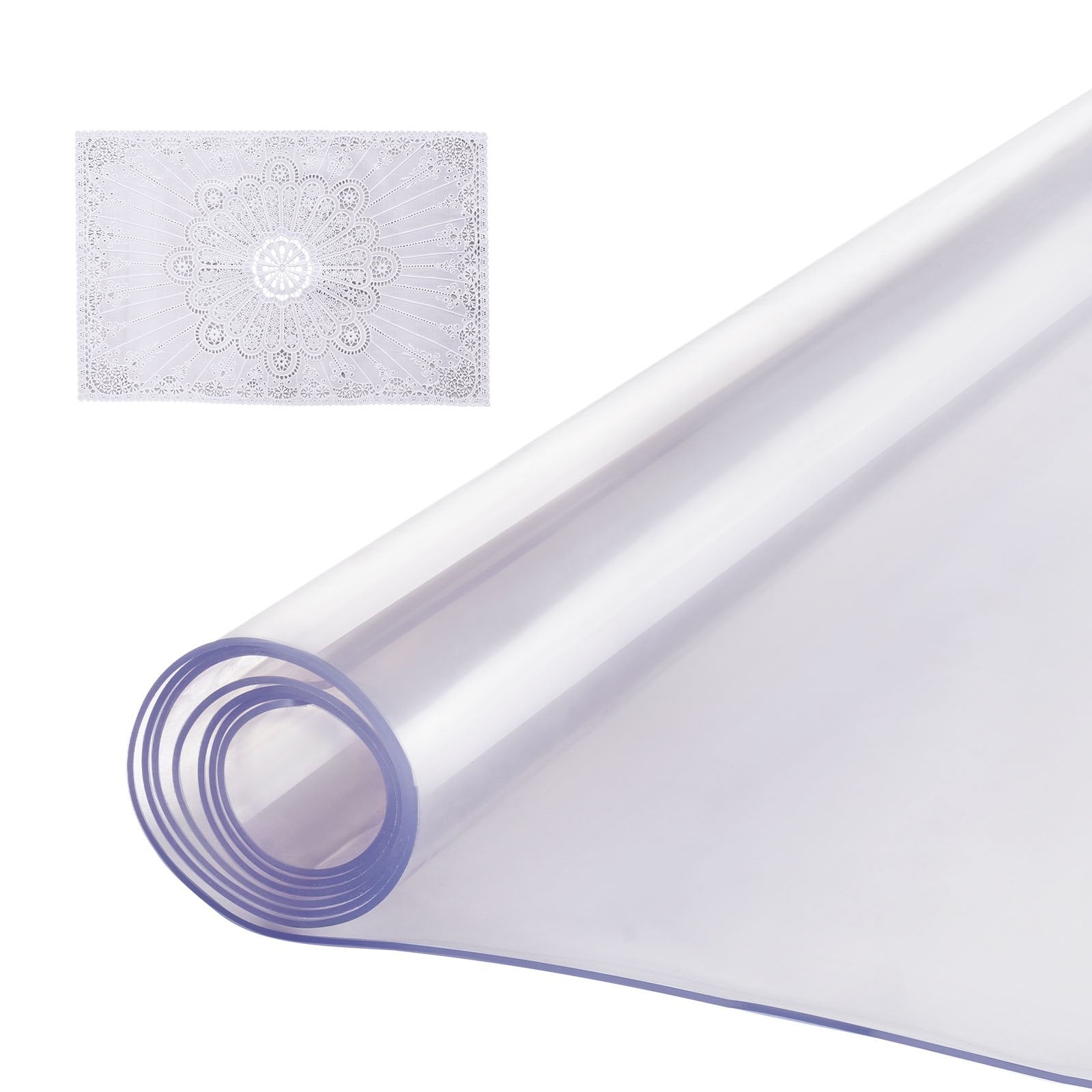 VEVOR PVC galda aizsargs, caurspīdīga plastmasa, 101 × 152 cm, 2,0 mm biezums