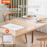 VEVOR PVC galda aizsargs, 107 x 183 cm, caurspīdīgs plastmasas pārklājs, 2,0 mm biezs