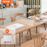 VEVOR PVC galda aizsargpārklājs, 42 × 96 collas, caurspīdīgs plastmasas galda pārklājs, 1,5 mm biezs