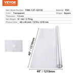 VEVOR PVC galda pārklājs 122 x 122 cm, caurspīdīgs plastmasas virsmas aizsargs, 1,5 mm biezums