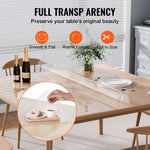 VEVOR PVC galda aizsargs, 137 × 137 cm, caurspīdīgs plastmasas virsmas aizsargs, 2,0 mm biezs