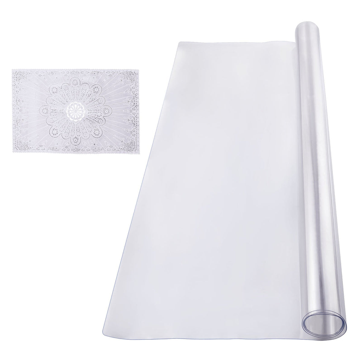 VEVOR PVC galda aizsargs, 137 × 137 cm, caurspīdīgs plastmasas virsmas aizsargs, 2,0 mm biezs