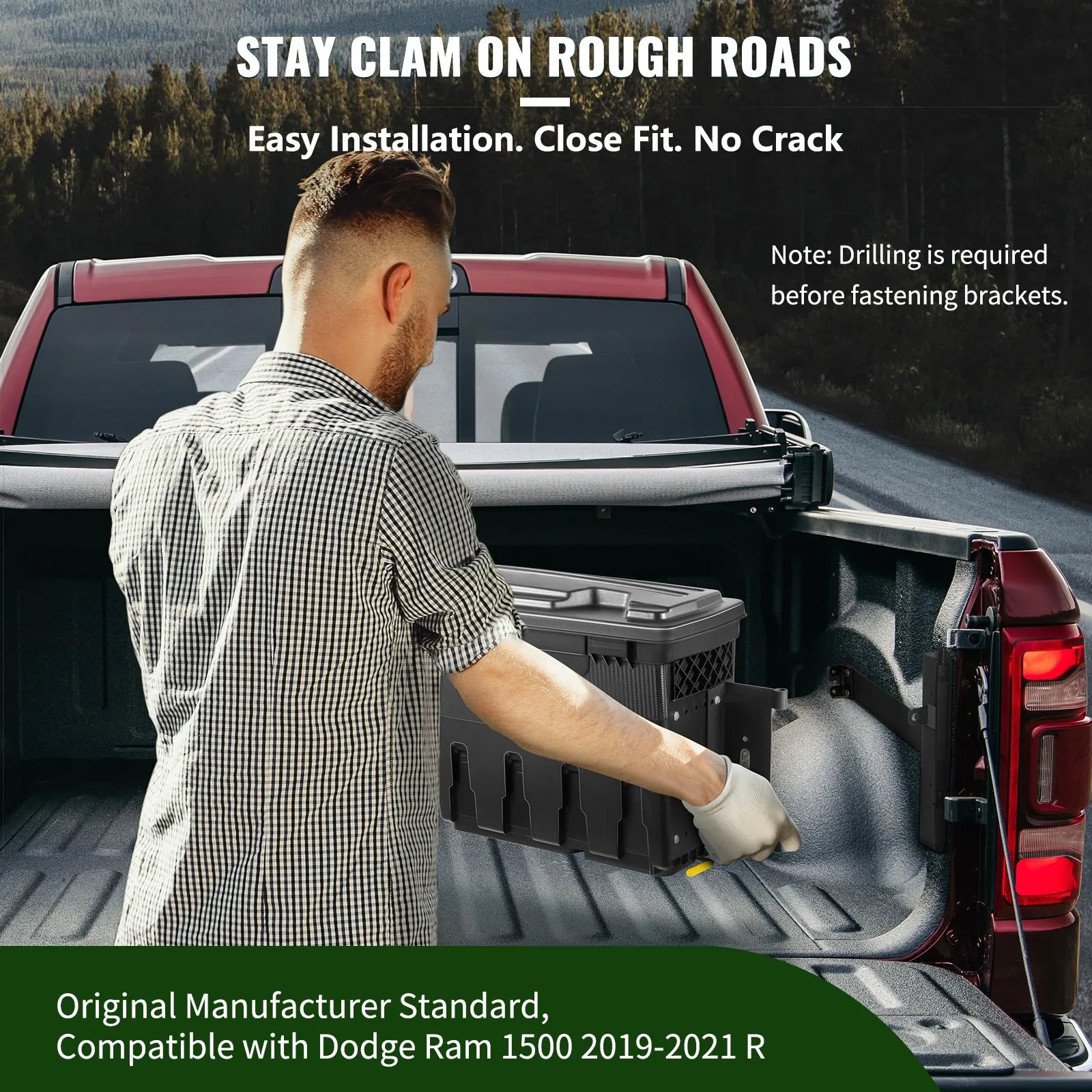 VEVOR kravas nodalījuma instrumentu glabāšanas kārbas Dodge Ram 1500 (2019–2021), kreisā un labā