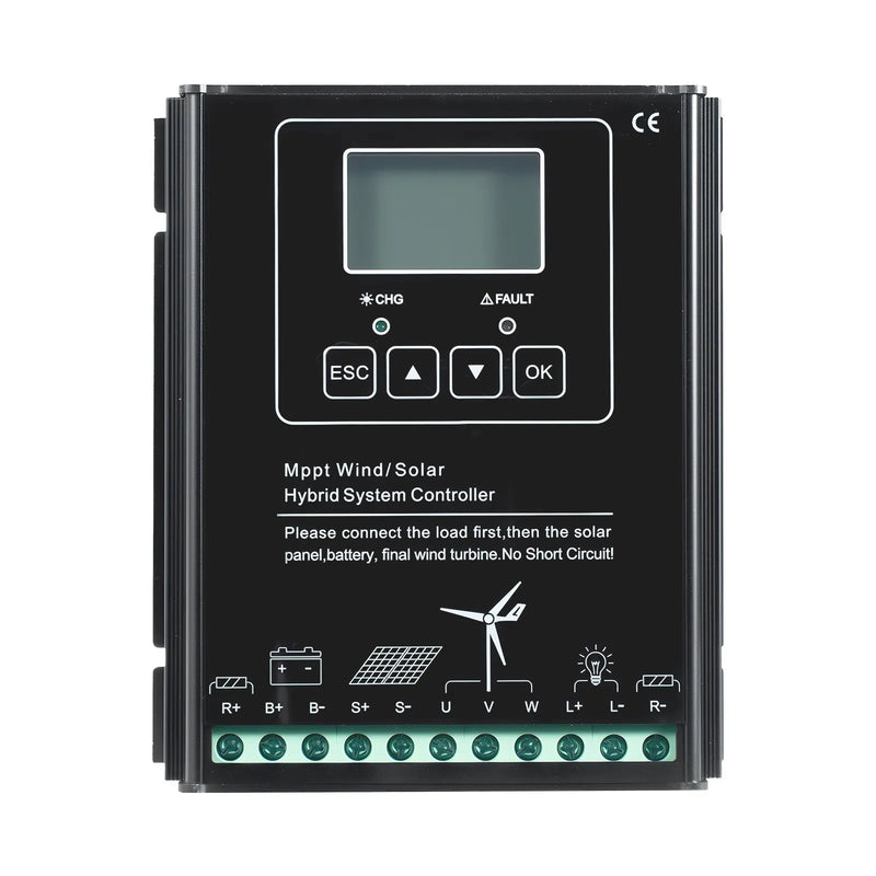 VEVOR 12 V 400 W saules un vēja enerģijas komplekts, 2 × 100 W monokristāliskie saules paneļi, 200 W vēja turbīna un MPPT saules/vēja hibrīdais kontrolieris, piemērots mājām, kemperiem, laivām un bezpiekļuves sistēmām